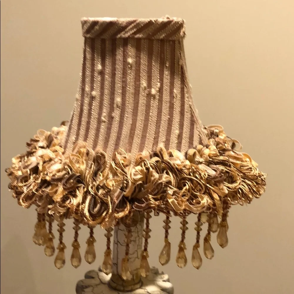 Pair of Embellished Gold Sconce shades - EUC - Picture 1 of 7